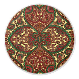 Victorian paisley boho jewel tonemred grönt knopp