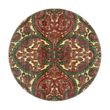 Victorian paisley mönster elegant röd grönt guld