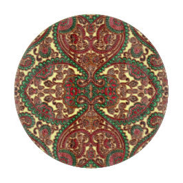 Victorian paisley mönster elegant röd grönt guld