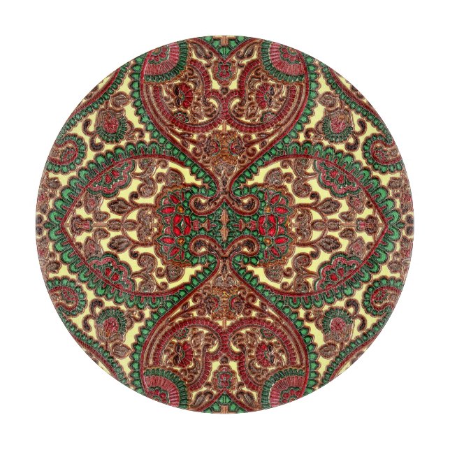 Victorian paisley mönster elegant röd grönt guld (Framsidan)