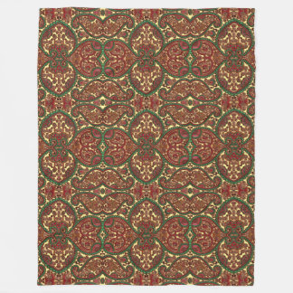 Victorian paisley mönster elegant röd grönt guld fleecefilt