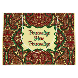 Victorian paisley pattern elegant red green gold