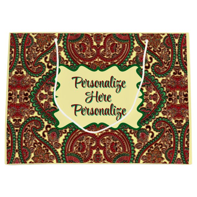 Victorian paisley pattern elegant red green gold (Framsidan)
