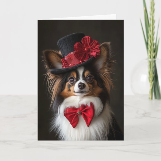 Victorian Papillon-jul Helgkort (Framsida)