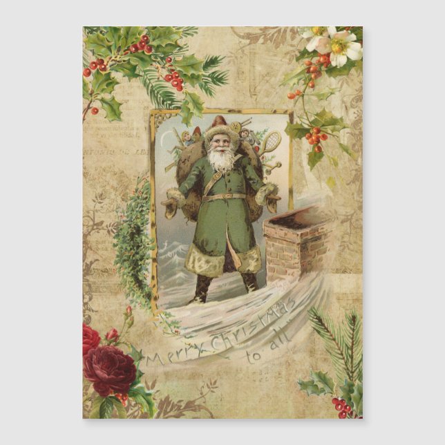 Victorian Pappa jul Blommigt Ephemera (Framsida)