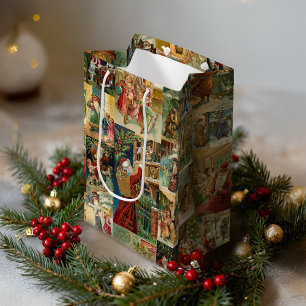 Victorian Pappa jul med Children Collage