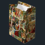 Victorian Pappa jul med Children Collage<br><div class="desc">Sömlös helgdag med judiskt tonad festive vintage med scener av jolly Pappa jul som ger gåvor till söt Viktorianska barn.</div>