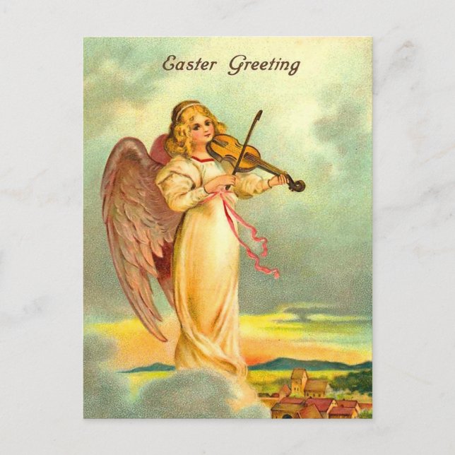 Victorian Påsk Angel Postcard Helg Vykort (Framsida)