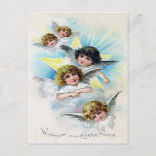 Victorian Påsk Ephemera Helg Vykort