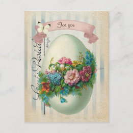 Victorian Påsk Flower Egg Helg Vykort