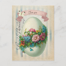 Victorian Påsk Flower Egg Helg Vykort