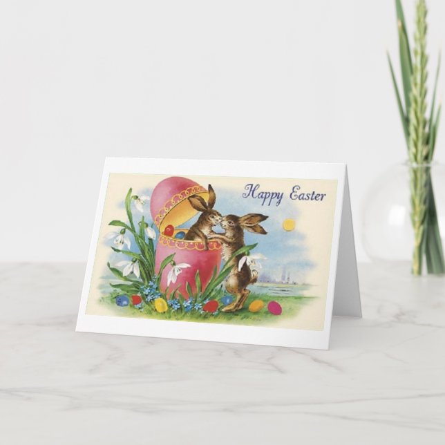 Victorian Påskhare Kiss Påsk Card Helgkort (Framsida)
