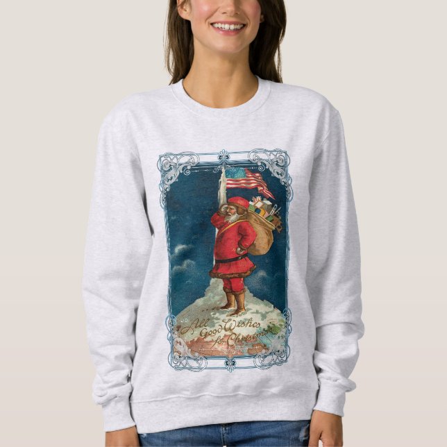 Victorian Patriotic Santa T Shirt (Framsida)
