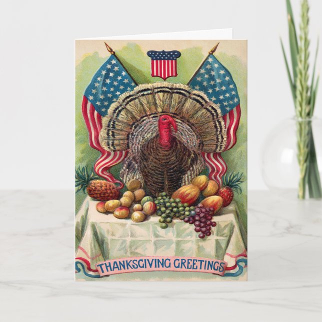 Victorian Patriotic Thanksgiving Card Helgkort (Framsida)