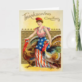 Victorian Patriotic Thanksgiving Card Helgkort