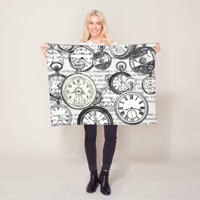 Victorian Pocket Watch Alice i Wonderland Fleecefilt (På plats)