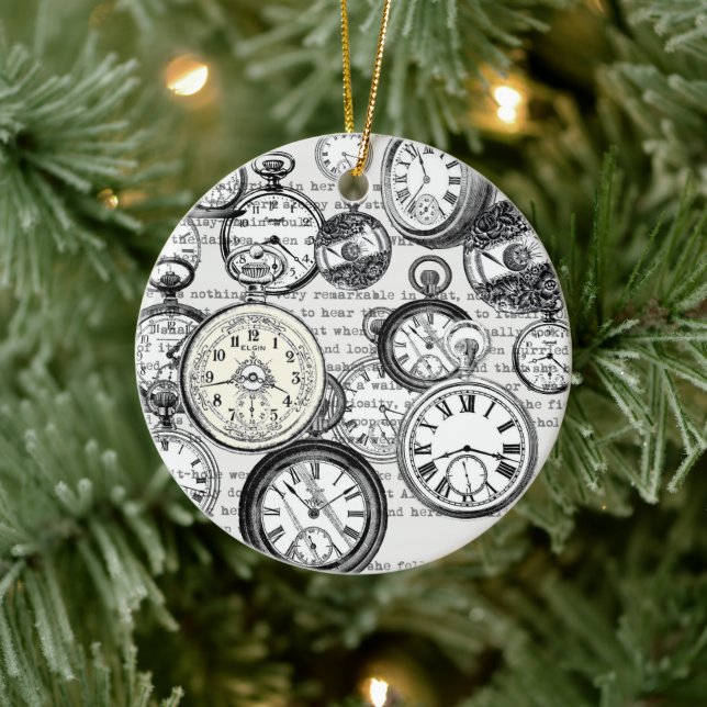 Victorian Pocket Watch Alice i Wonderland Julgransprydnad Keramik (Träd)