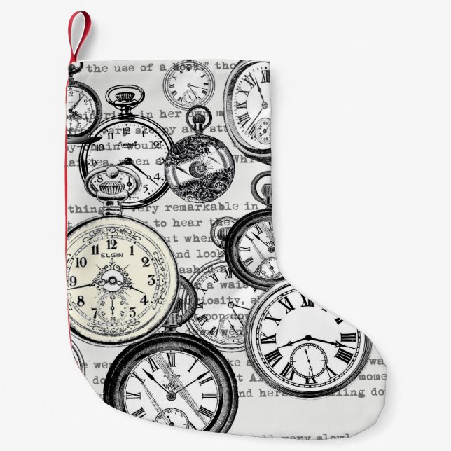 Victorian Pocket Watch Alice i Wonderland Liten Julstrumpa (Framsidan)