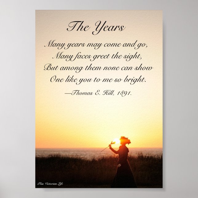 Victorian poem "The Years" Poster (Framsidan)