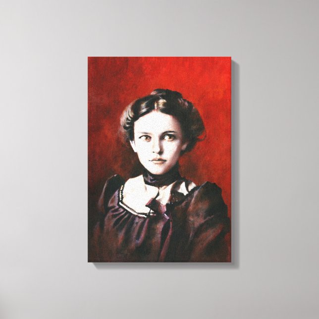 Victorian Porträtt Young Woman 1890's Canvastryck (Framsida)