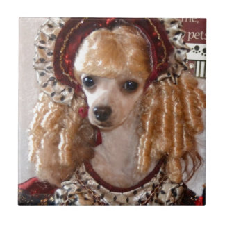 Victorian Pudel Kärlek Hund Pose Kakelplatta