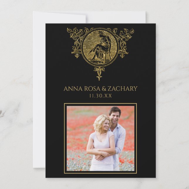 *~* Victorian QR PHOTO OSA AR6 Ornate Bröllop Inbjudningar (Framsida)