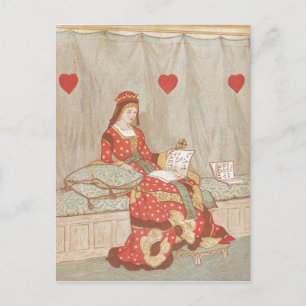 Victorian Queen of Hearts 1900's Valentine Helg Vykort