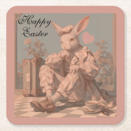 Victorian Rabbit Waits, Rabbit Boy, Vår Underlägg Papper Kvadrat