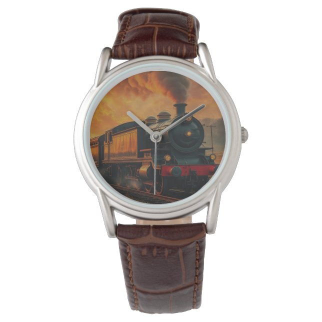 Victorian Rail Travel - Steampunk Steam Tåg Armbandsur (Framsida)