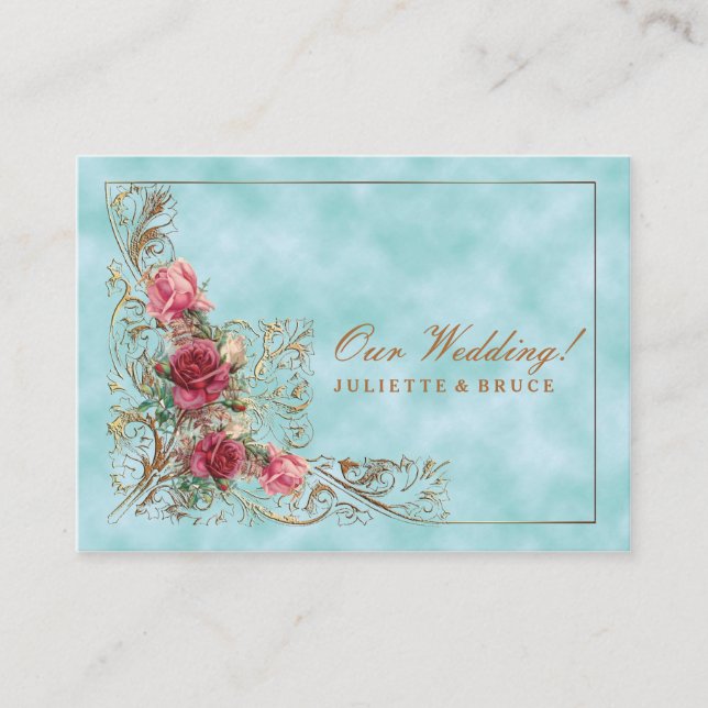 Victorian Ram - bröllopsinbjudan Suite Visitkort (Framsida)