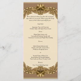 Victorian Ram i Guld Bröllop Menu Meny