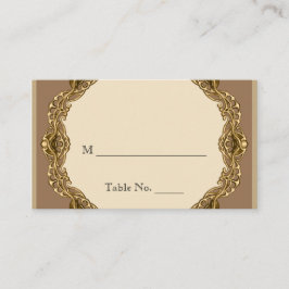 Victorian Ram i Guld Bröllop ortskort Placeringskort