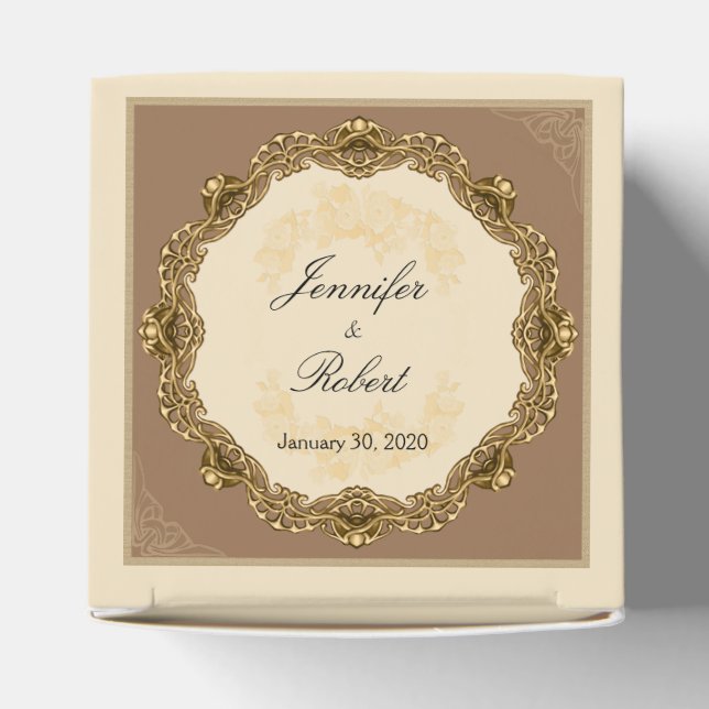 Victorian Ram i Guld Bröllop Presentaskar (Överdel)