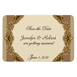 Victorian Ram i Guld Bröllop spara datum Magnet