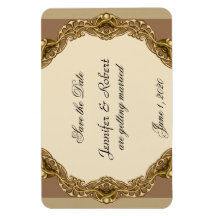 Victorian Ram i Guld Bröllop spara datum