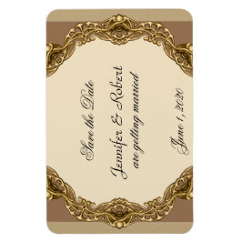 Victorian Ram i Guld Bröllop spara datum Magnet