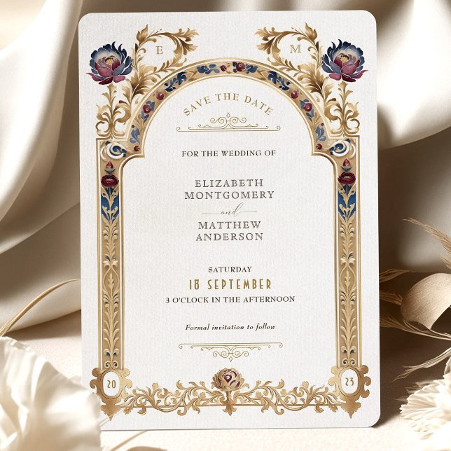 Victorian Ranunculus Bröllop spara datum Card Inbjudningar (Skapare uppladdad)