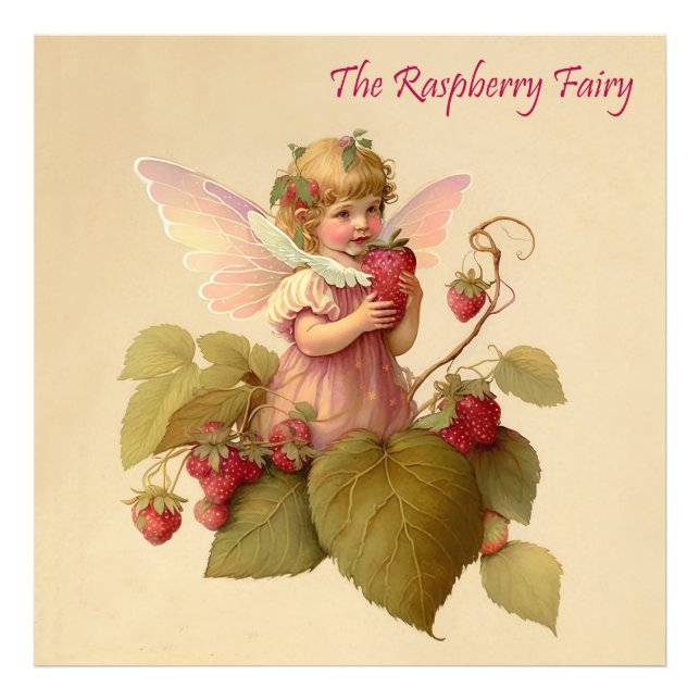 Victorian "Raspberry Fairy" Fototryck (Framsidan)
