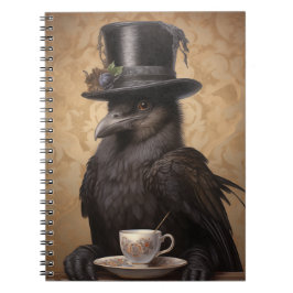 Victorian Raven Enjoying Coffee - vanlig bärbar da Anteckningsbok