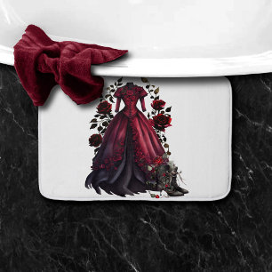 Victorian Red Dress och Heels Antikalt Ro Gown Badrumsmatta