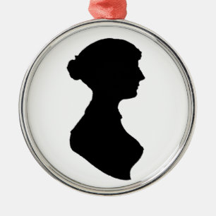 Victorian ReEmergency Woman Silhouette Oberoende A Julgransprydnad Metall