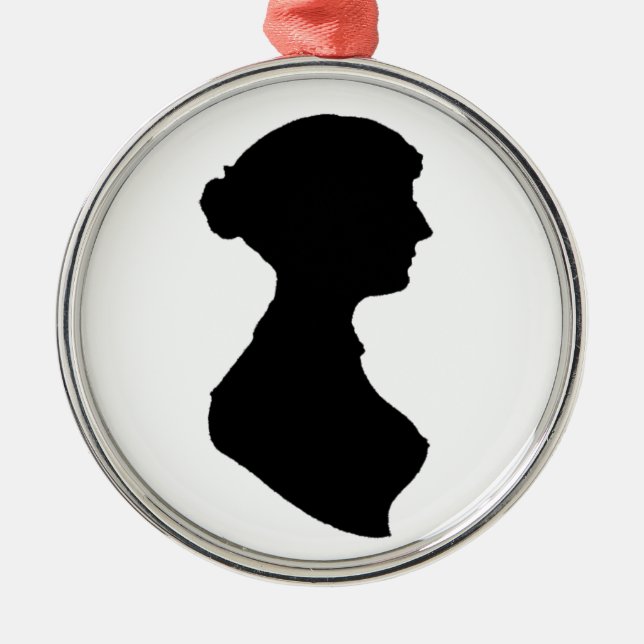 Victorian ReEmergency Woman Silhouette Oberoende A Julgransprydnad Metall (Framsidan)
