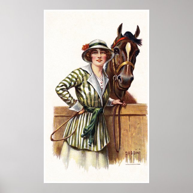 VICTORIAN RIDER OCH HORSE: Poster konst (Framsidan)