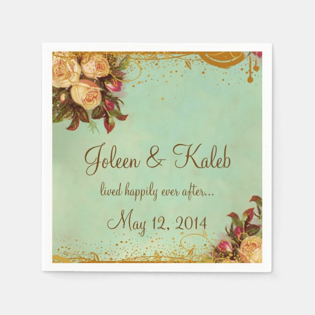 Victorian Ro Elegant Personlig Napkins Pappersservett (Framsidan)