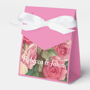 Victorian Ro Garden - Bröllop Bouquet Favor Box Presentaskar