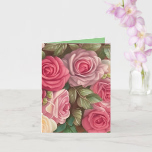 Victorian Ro Garden - Pastel Rosa Blooms Kort