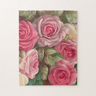 Victorian Ro Garden - Pastel Rosa Blooms Pussel