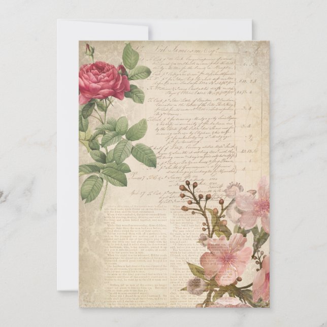 Victorian Ro och Text Ephemera Anteckningskort (Framsida)