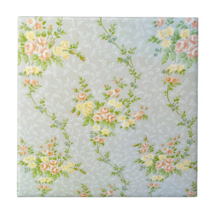 Victorian Ro och Vines Ceramic Tile Kakelplatta