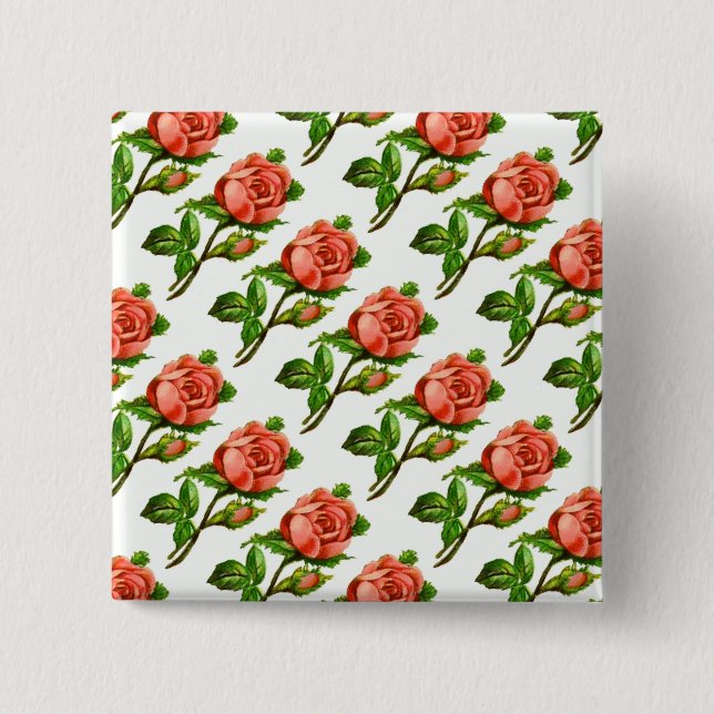 Victorian Ro Tea Party Theme Pin Button Knapp (Framsida)